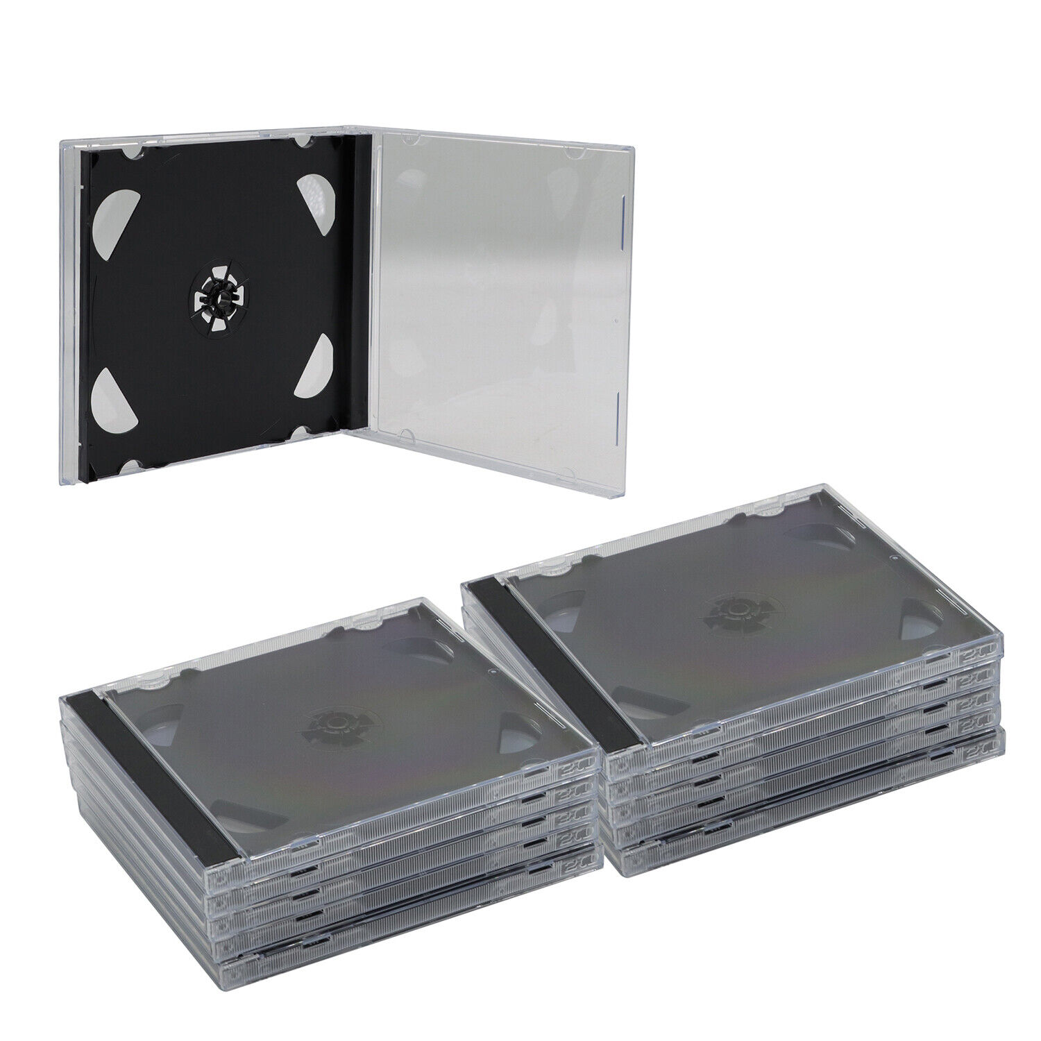 10PC STANDARD Double CD Jewel Case with Tray 10.4mm (2 CD) Lots Protectors Cover