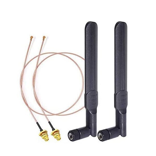 2pcs Dual Band WiFi Antenna 8dBi RP-SMA 30cm U.FL IPX IPEX RG178 Cable for PCI