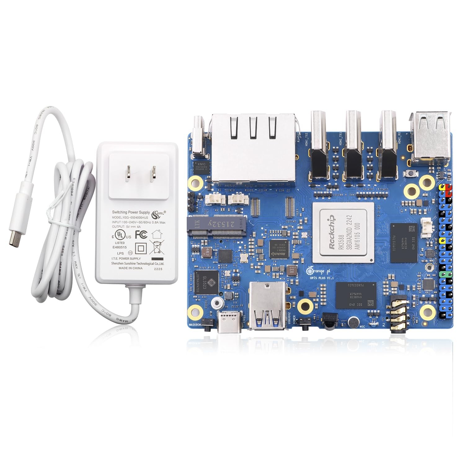 Orange Pi 5 Plus 4GB/8GB/16GB LPDDR4/4x Rockchip RK3588 4GB+Power Supply