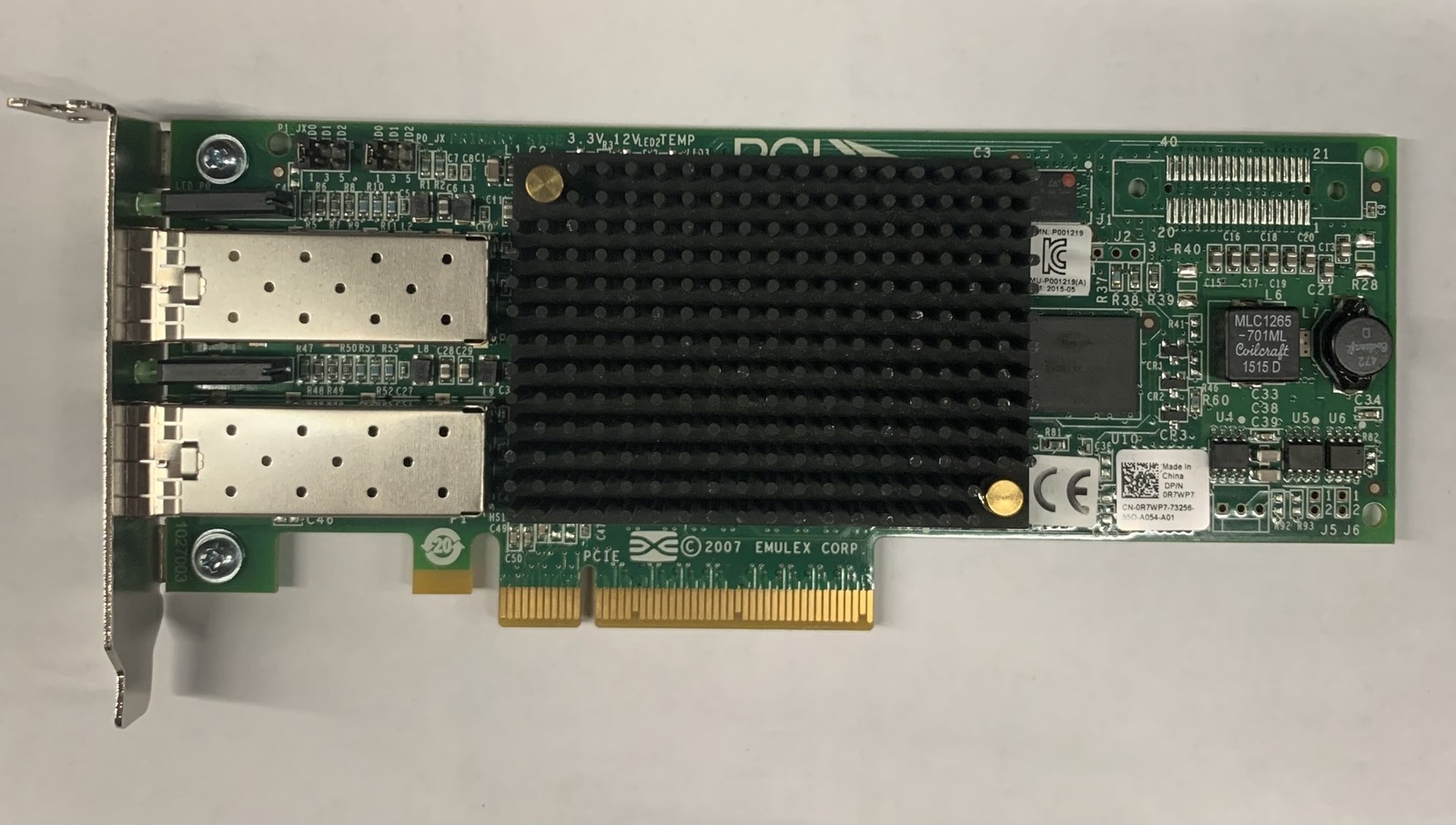 Emulex R7WP7 LPE12002 Dual Port Fibre Channel HBA Low Profile