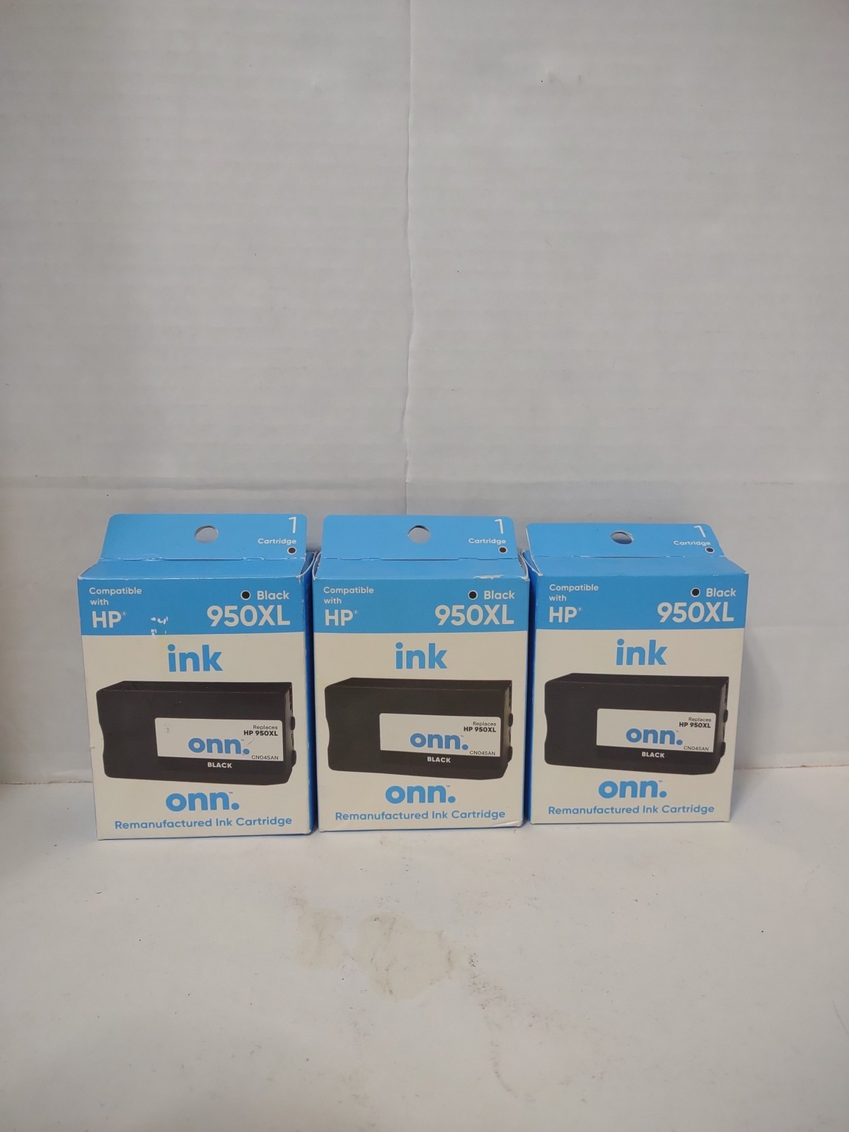 Lot: 3x Onn 950XL High Yield Black Ink Cartridges 06/2025, HP OfficeJet Pro