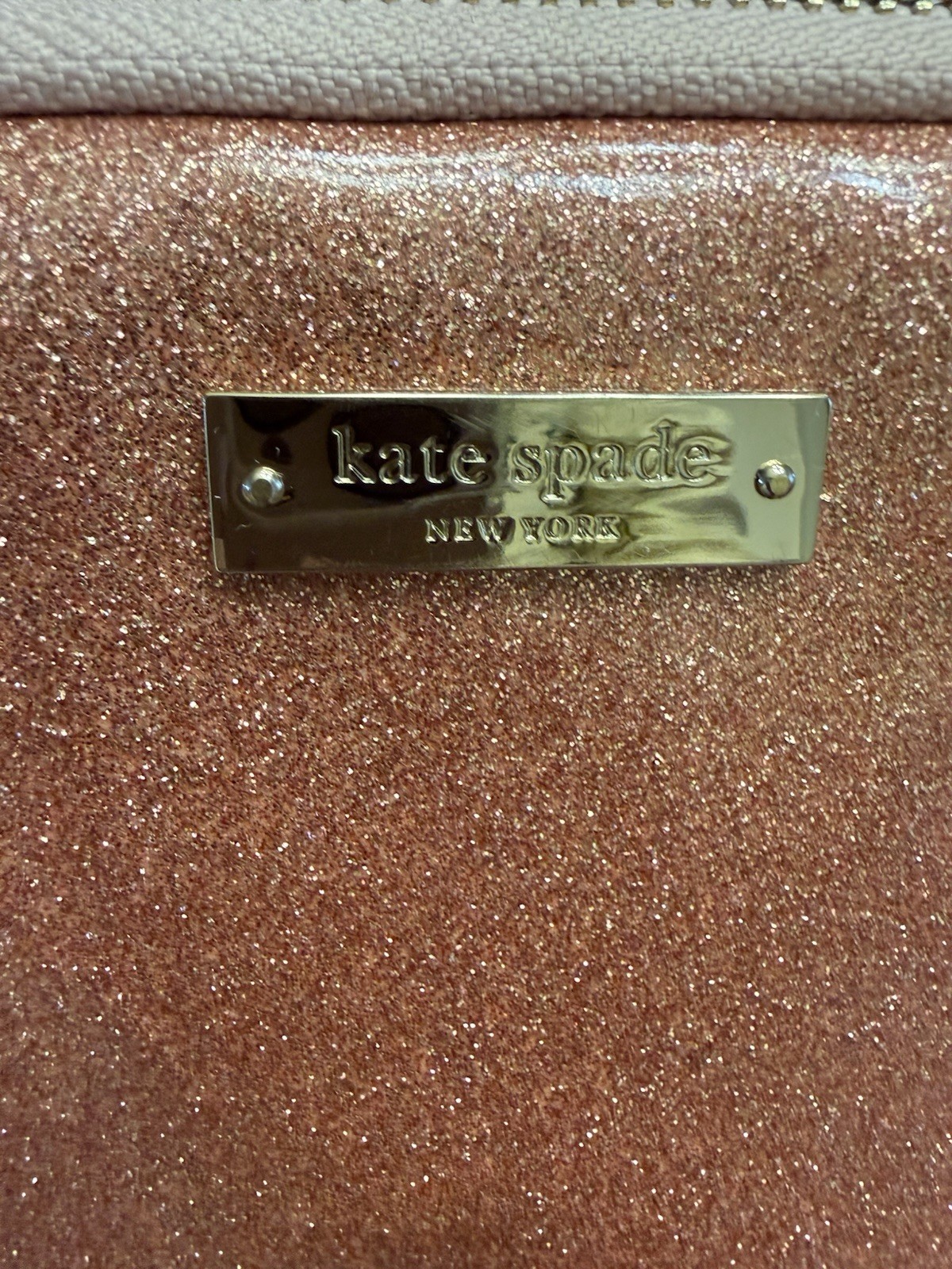 Kate Spade Rose Glitter Padded Zippered Laptop Sleeve 13" x 10” Pink/Stylish