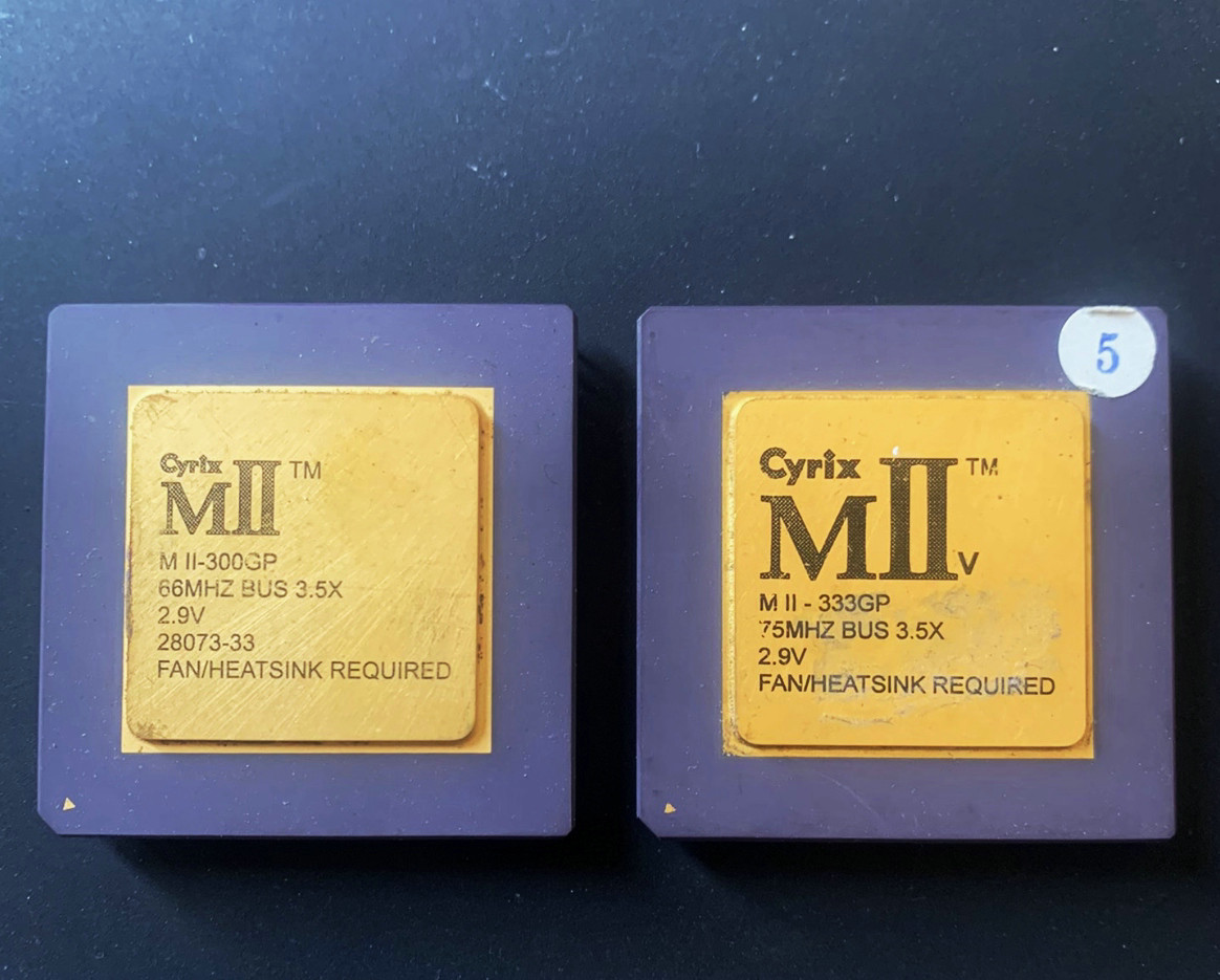 2PCS cyrix MII-300GP 66MHZ /333GP 75MHZ. High collector's value