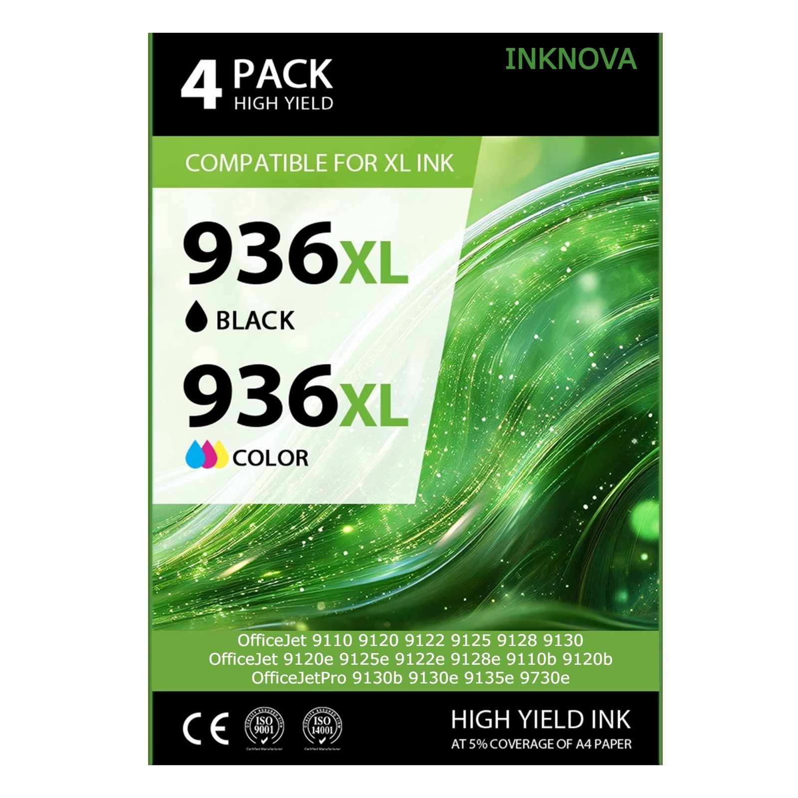 936XL 936e Ink Cartridges Black + Color for OfficeJet Pro 9110 9730 9130 9135