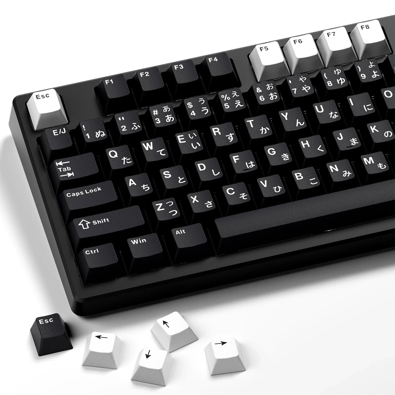 XVX Black Japanese Keycaps Double Shot PBT Keycap Set 146 Keys Cherry Profile