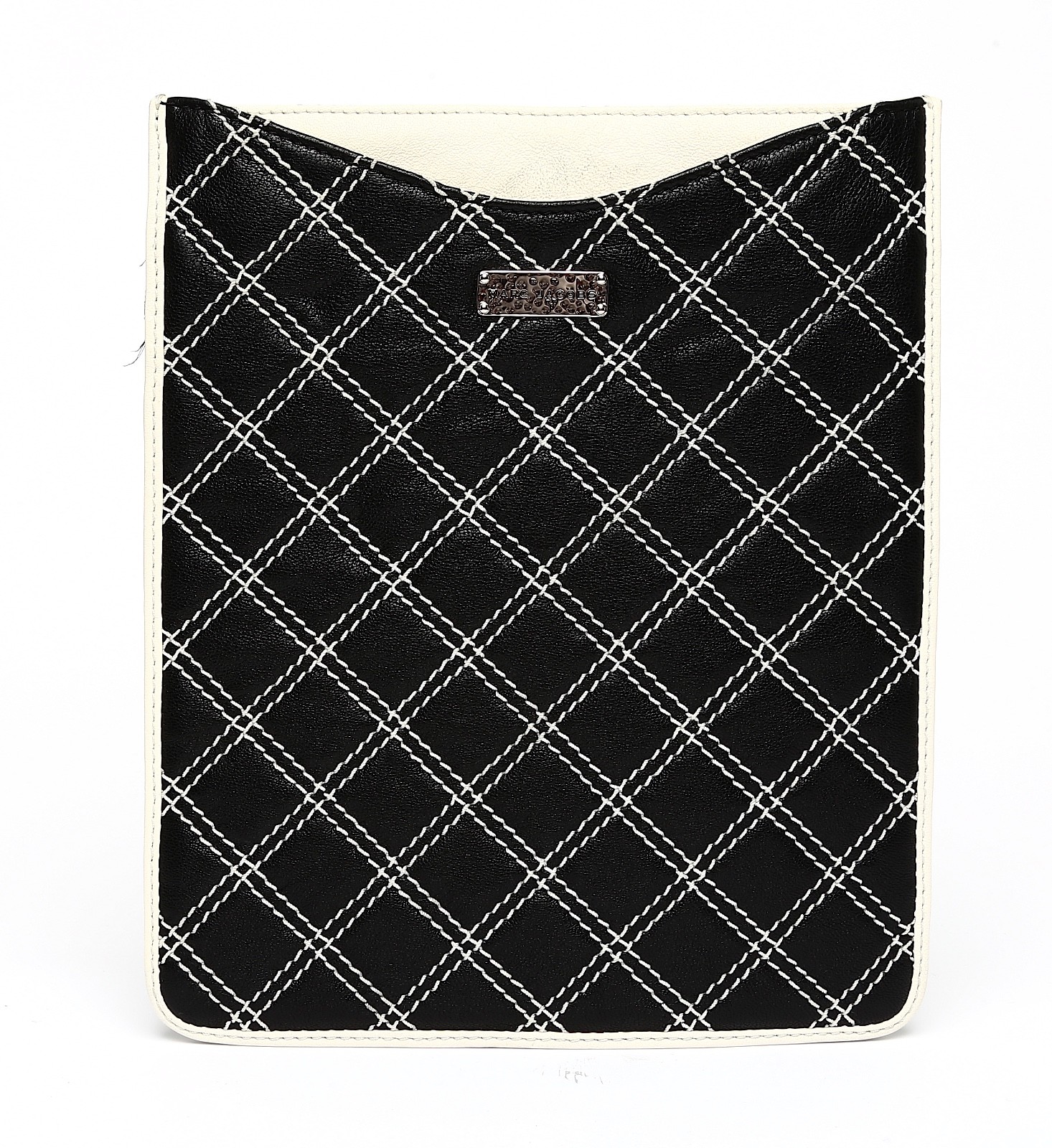 Marc Jacobs X7909 Leather Black White Nickel iPad Sleeve