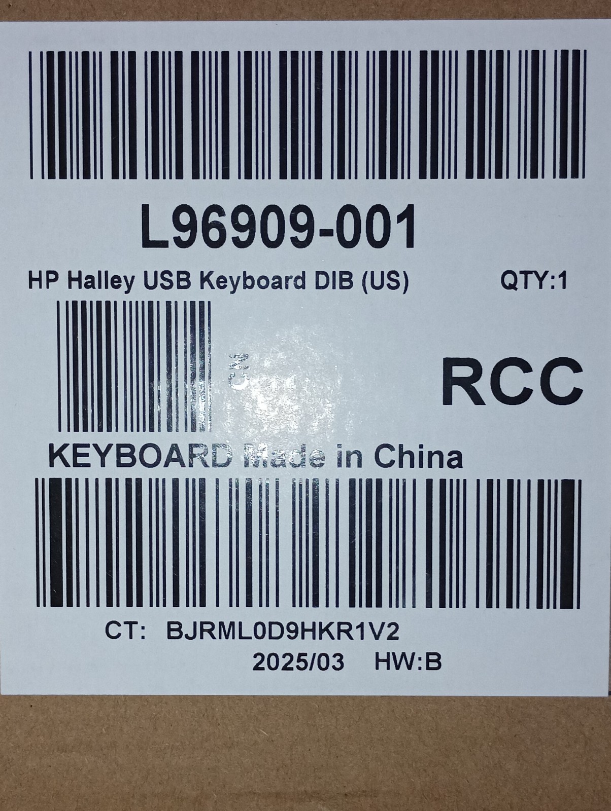 HP L96909-001 Smart Wired 320K Slim Keyboard Black 108 Keys USB-A 
