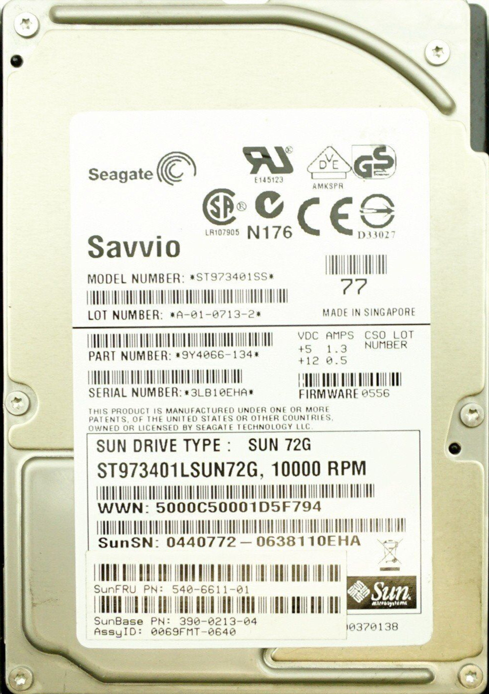 SAVVIO ST973401SS 9Y4066-134 SUN  390-0213-04