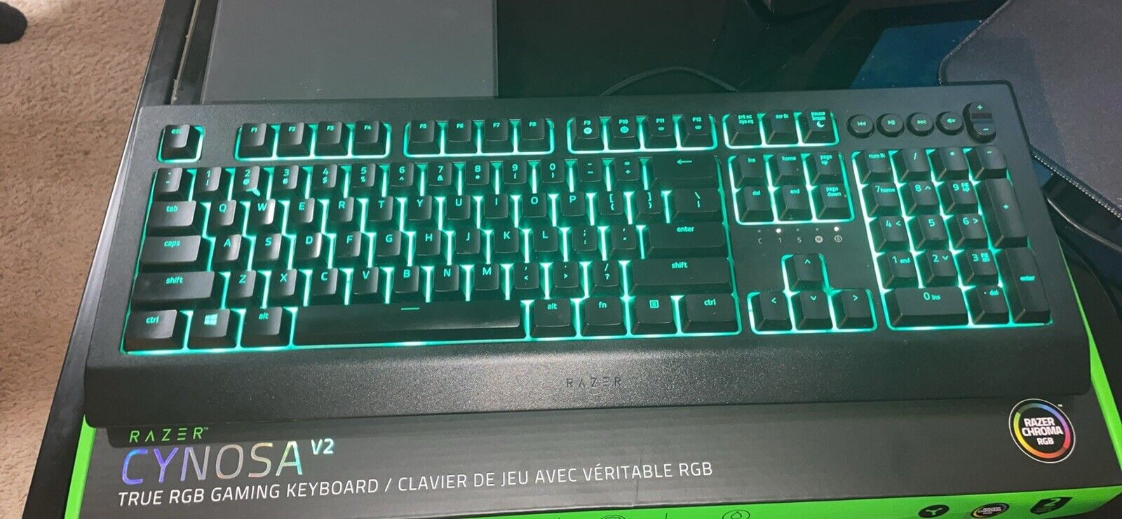 Razer Cynosa V2 QWERTY Gaming Keyboard Customizable Chroma RGB Lighting...