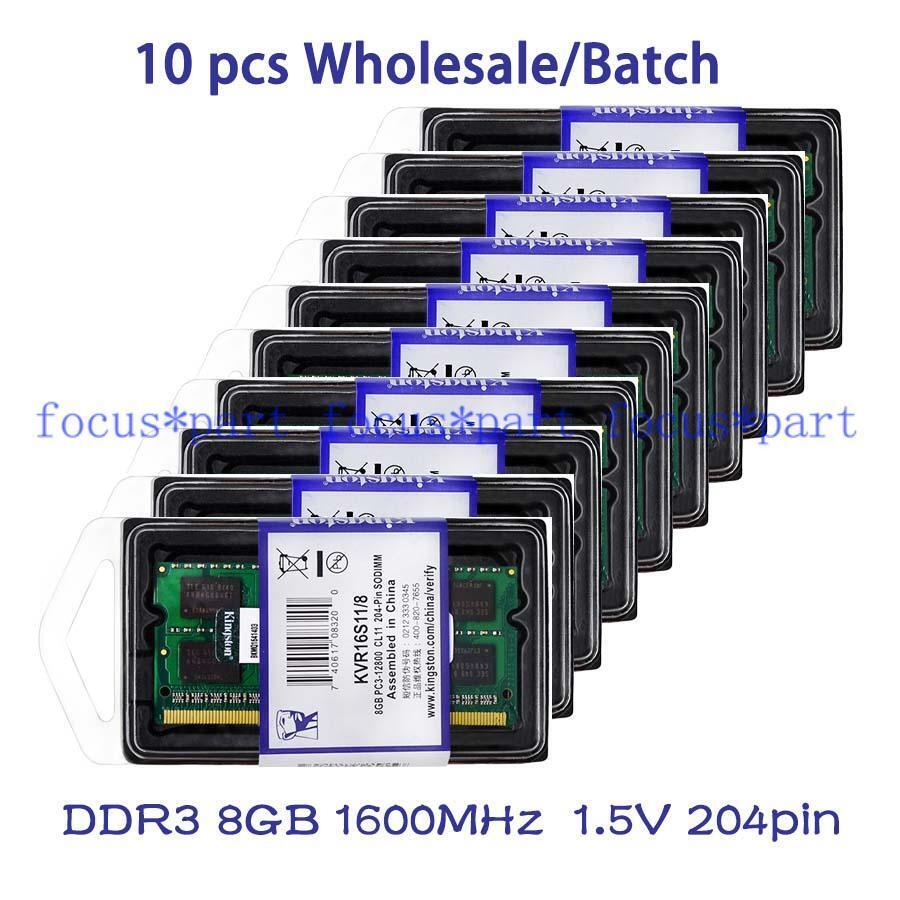 Kingston DDR3-1600 MHz PC3-12800S SO-DIMM 1.5V Laptop Memory 10pcs * 8 GB 204pin