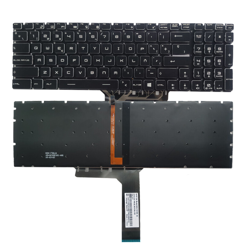 Laptop Latin Spanish Keyboard for MSI GF62 GF62VR GF72VR GP73 LEOPARD MS-17C6