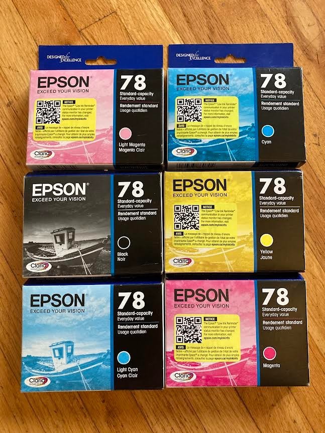 6 x Epson 78 Black/Cyan/ Magenta /Yellow / Light Cyan/Magenta/Light Magenta Ink
