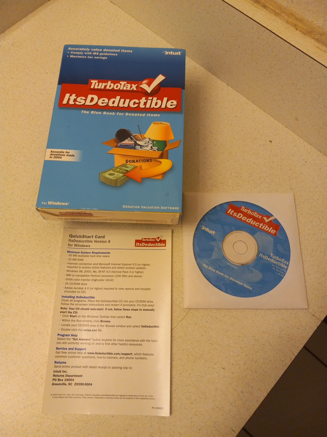 TurboTax Its Deductible Tax Year  2004 V 8.00