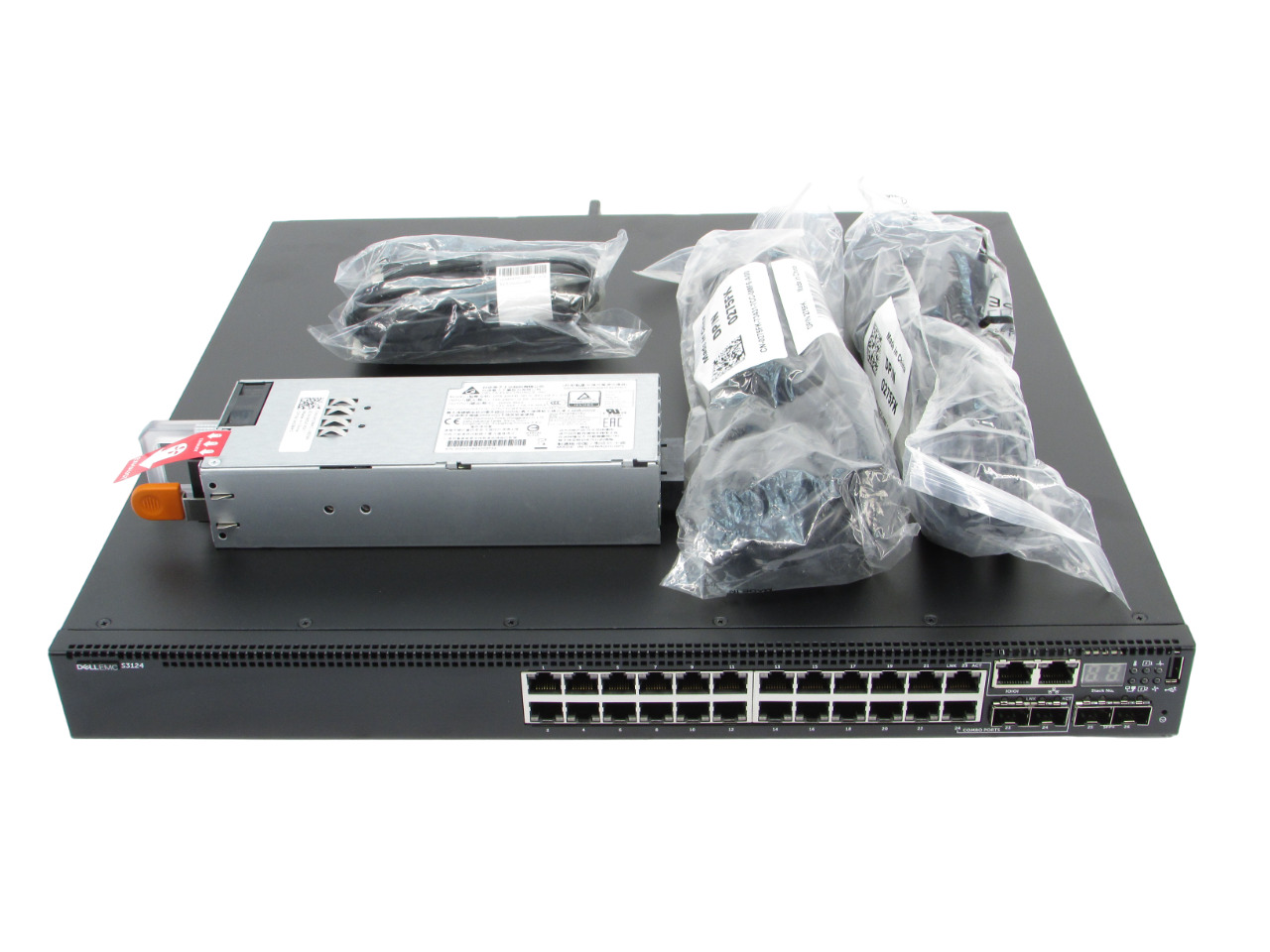 Dell EMC S3124 24x RJ45 10/100/1000Mb Auto-Sensing Ports Network Switch Open Box