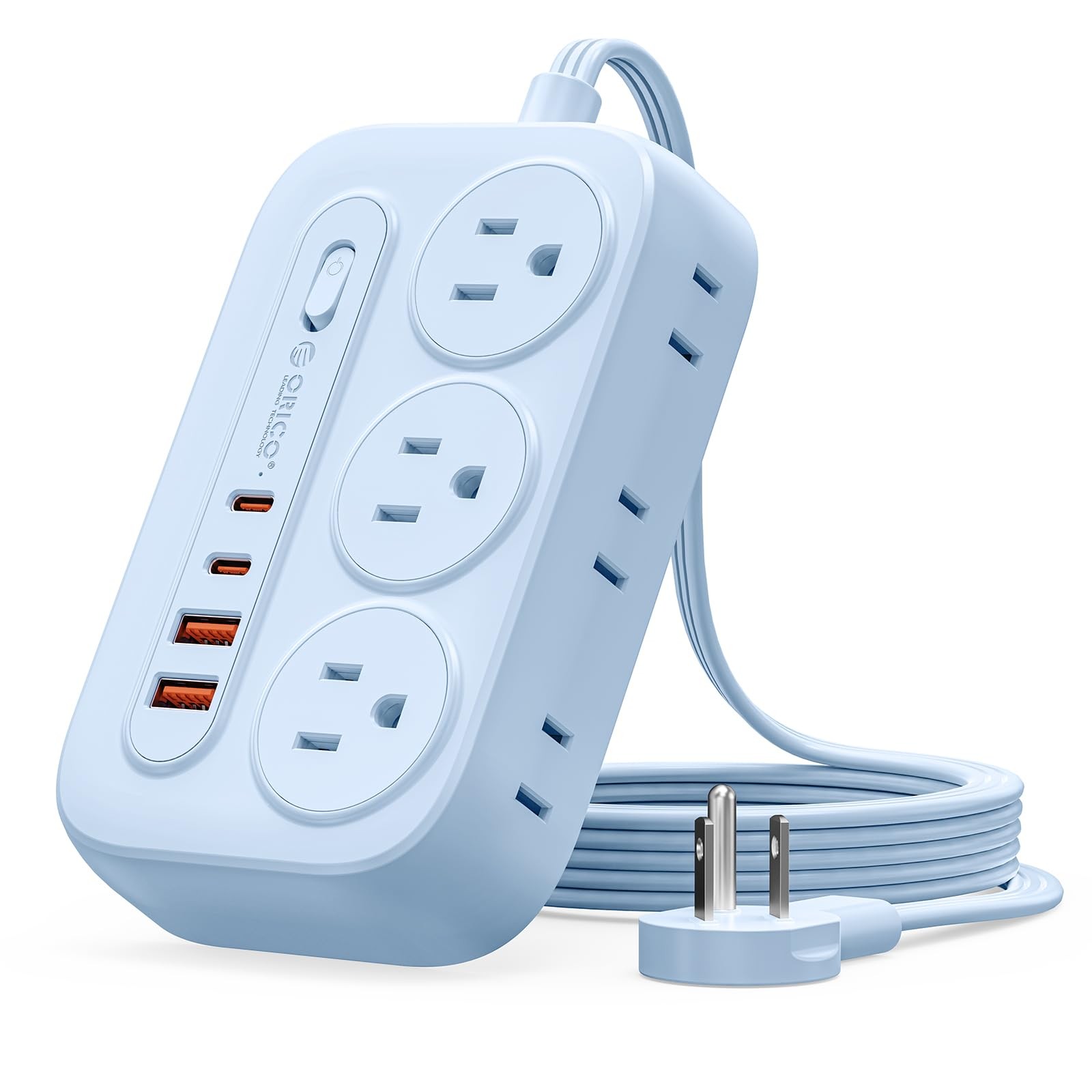 ORICO OG-6A2U2C-US Surge Protector Power Strip PD20W Multiple Outlets Extension