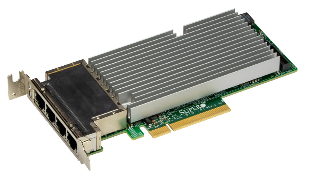 SuperMicro AOC-STG-I4T Std LP 4-port 10G RJ45, Intel XL710+ X557