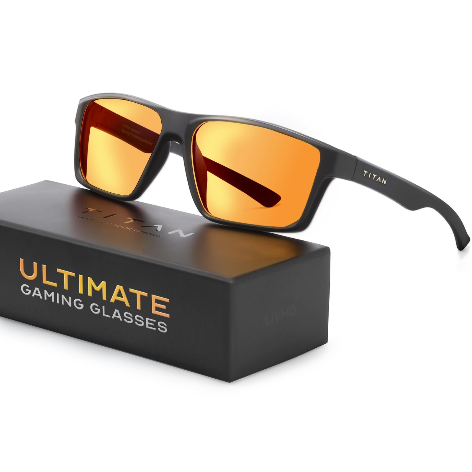 Titan Gaming Glasses, Blue Light Blocking, Night Driving Glasses for Men, Com...