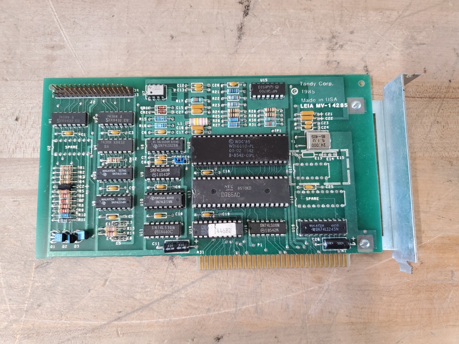 Vintage 1985 Tandy Circuit Board Card LEIA MV-14285