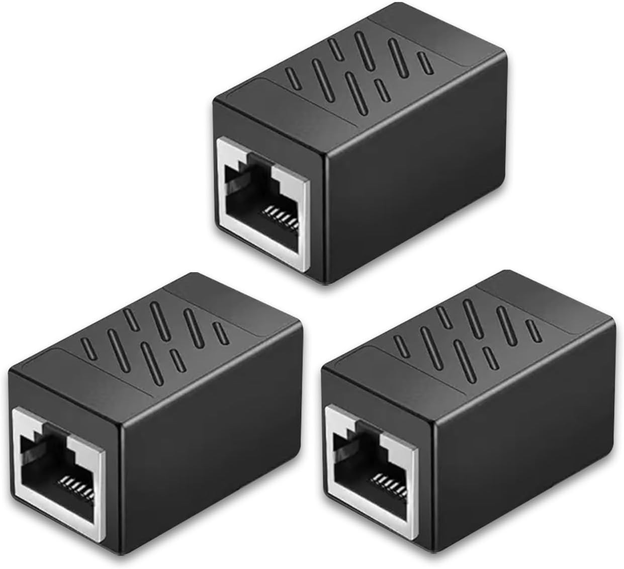 EZYUMM 3 Pack Ethernet Coupler, Premium Gold Plated Ethernet Extender, RJ45 Coup
