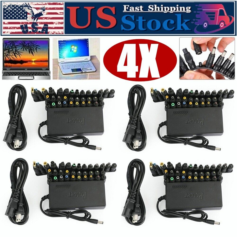 4x Universal 96W Power Supply Charger for Laptop&Notebook AC To DC Power+34 Tips