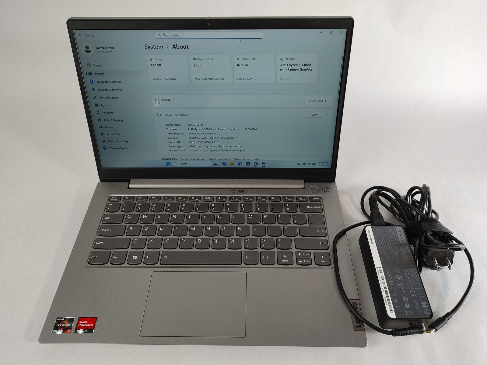 Lenovo ThinkBook 14 G3 ACL Ryzen 3 5300U 2.60 GHz 16 GB DDR4 512 GB NVMe Windows