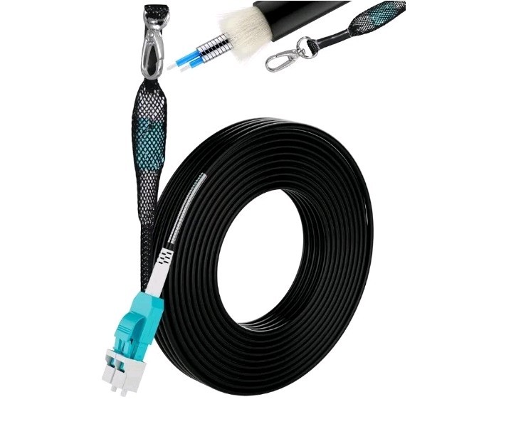 TPU Uniboot LC to LC OM3 Outdoor Fiber Patch Cable, OD-5mm 40Gb. 50/125, 246ft