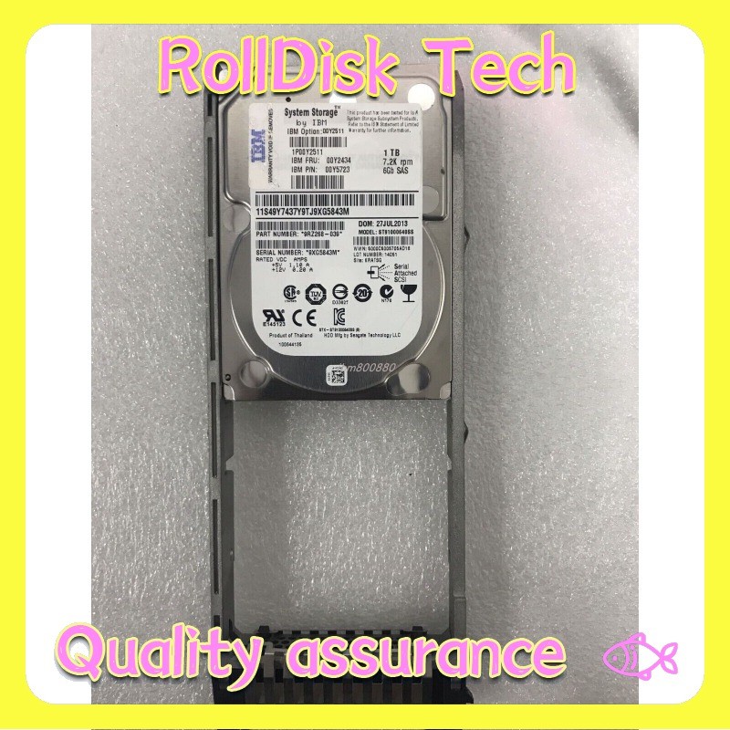 00Y2434 00Y2511 00Y5723 IBM 7.2K 1TB RPM 6Gbps SAS NL 2.5" HDD Hard Disk Drive
