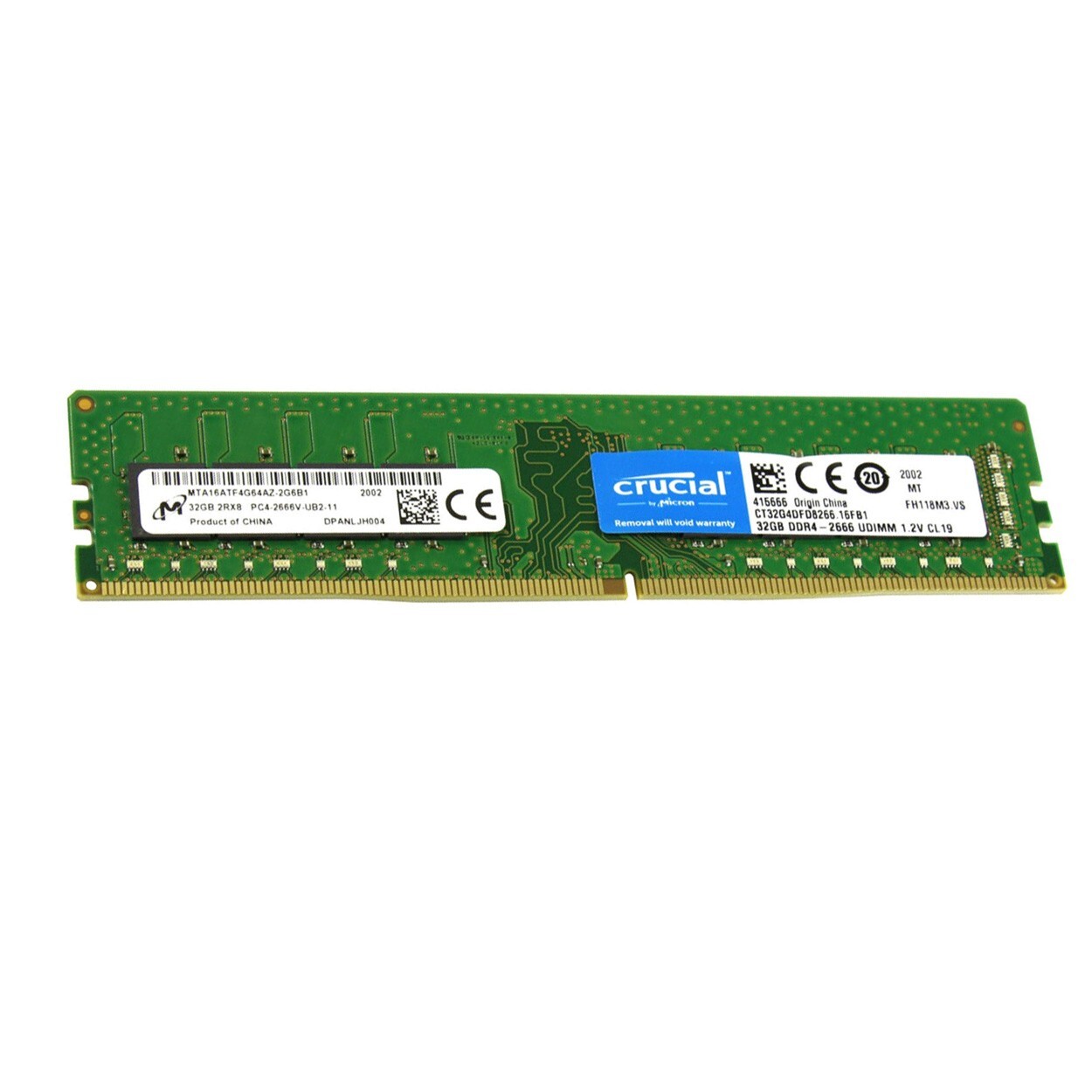 New Crucial 32GB DDR4 2666MHz PC4-21300 UDIMM Desktop Memory Ram CT32G4DFD8266