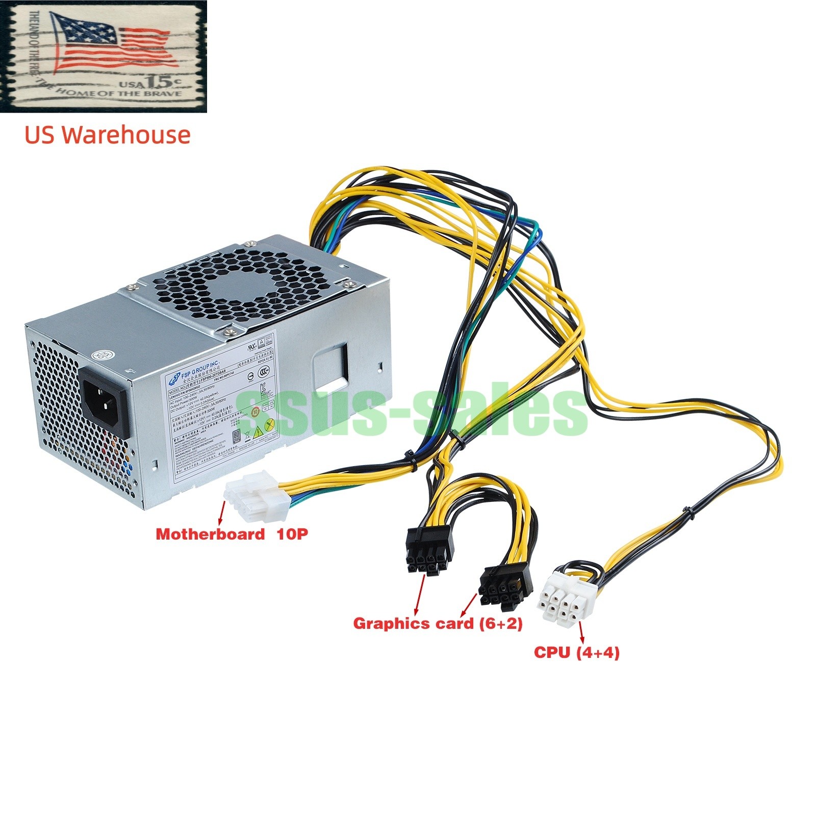 For Lenovo FSP500-20TGBAB 500W Connectors 10-pin 4-pin Dual 8-pin GPU connectors