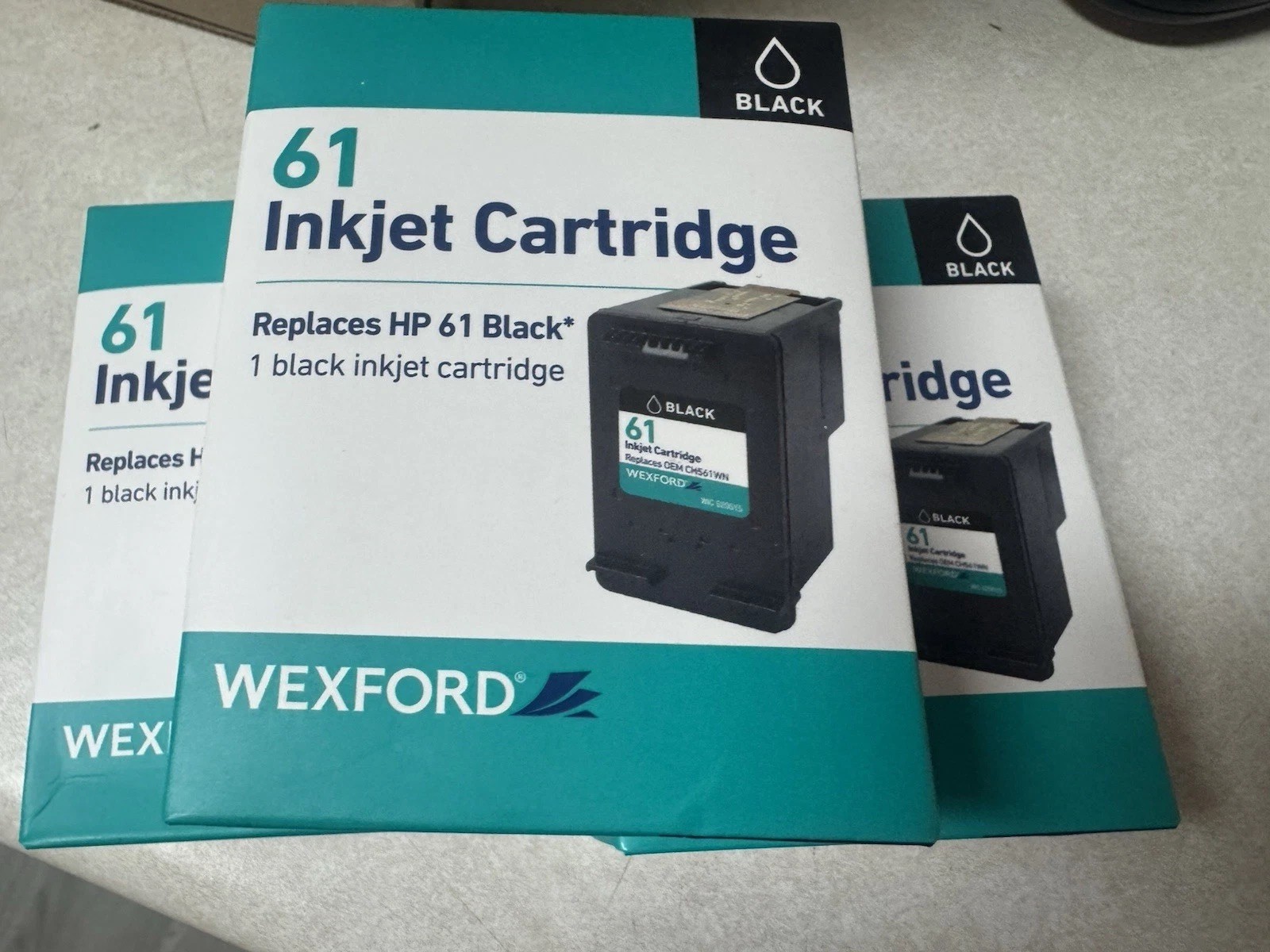 3X Wexford Inkjet Cartridge Replaces HP 61 -Black -Sealed
