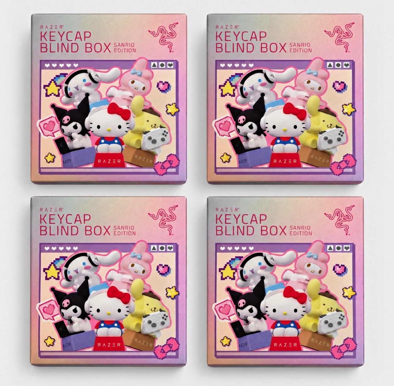 Lot of 4 Razer Sanrio Hello Kitty & Friends Keycap Blind Boxes 2026 Sealed