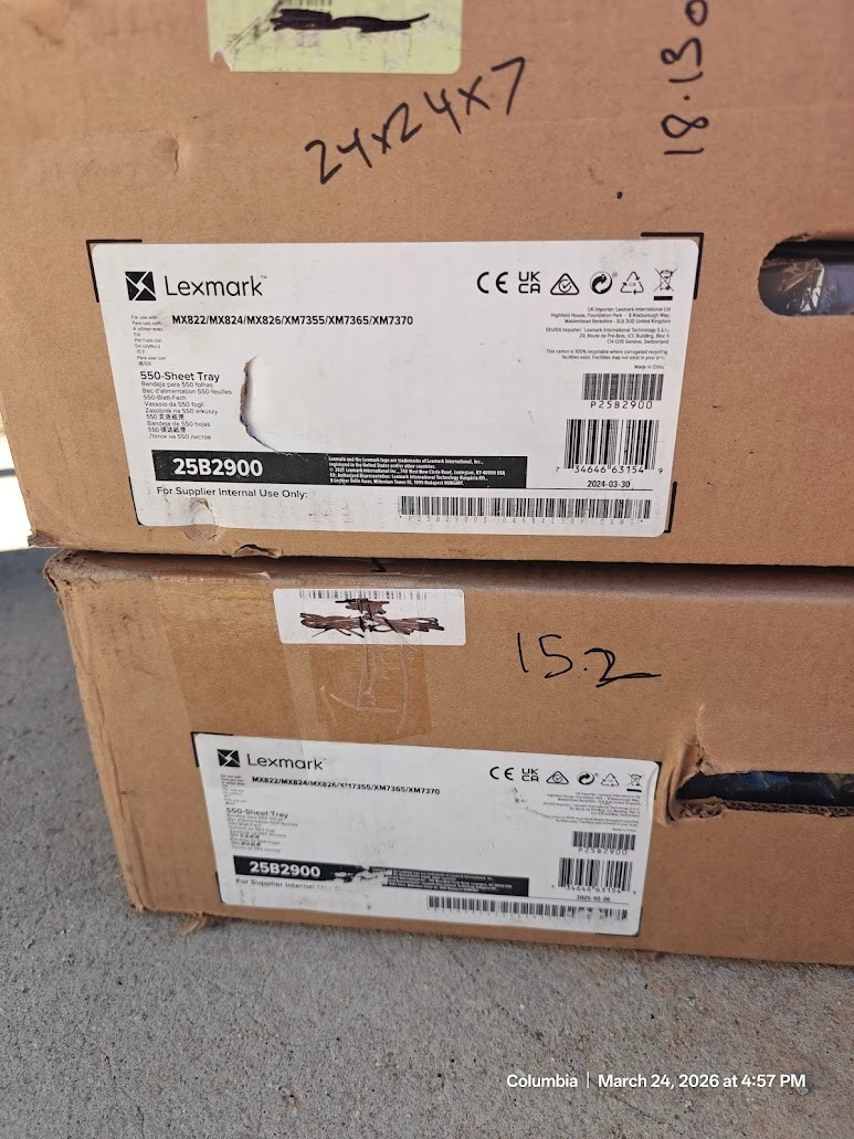 BRAND NEW , Genuine OEM, Lexmark 25B2900, White, 550-Sheet Paper Tray