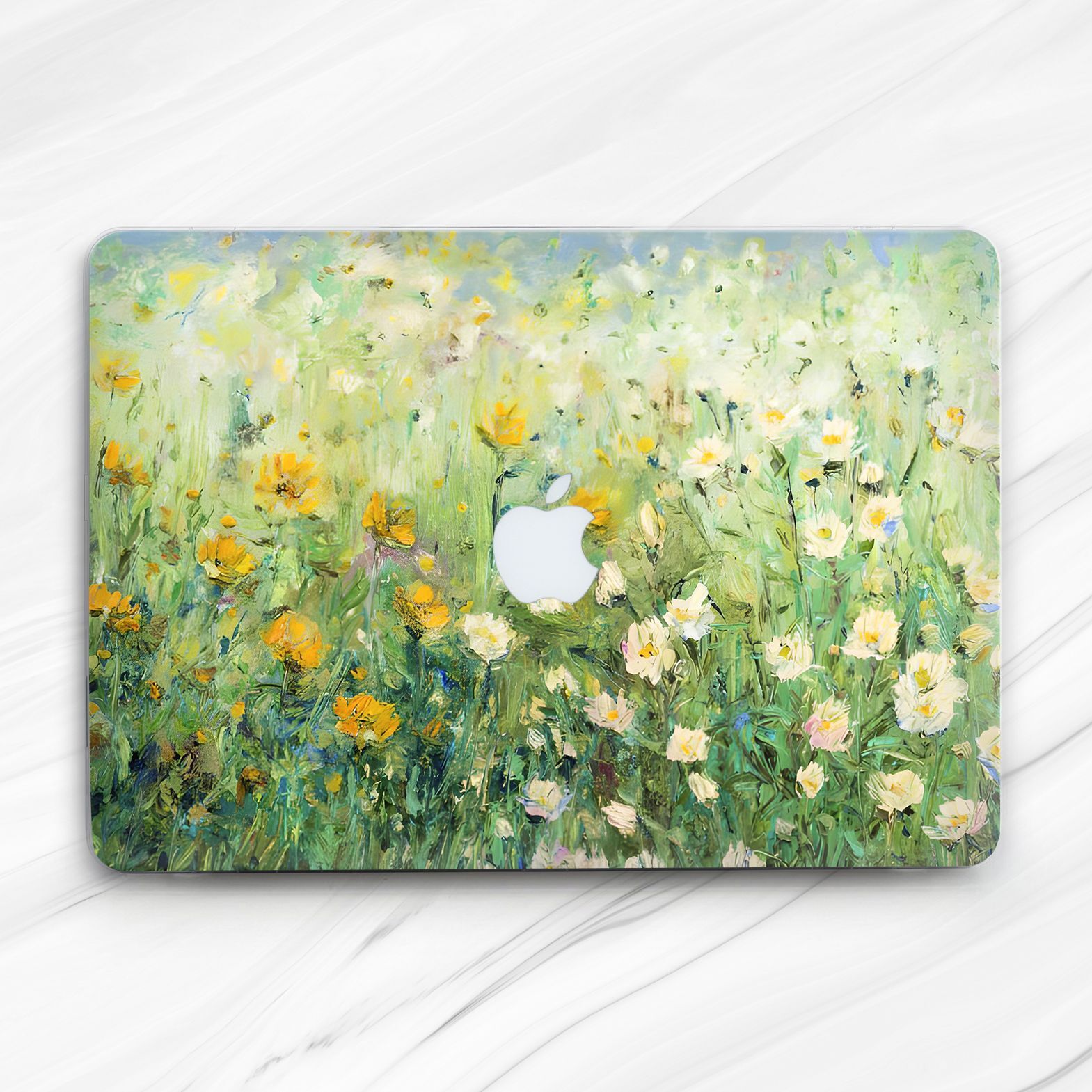 Daisy Flowers Painting Wildflowers Hard Case For Macbook Air 13 Pro 16 13 14 15
