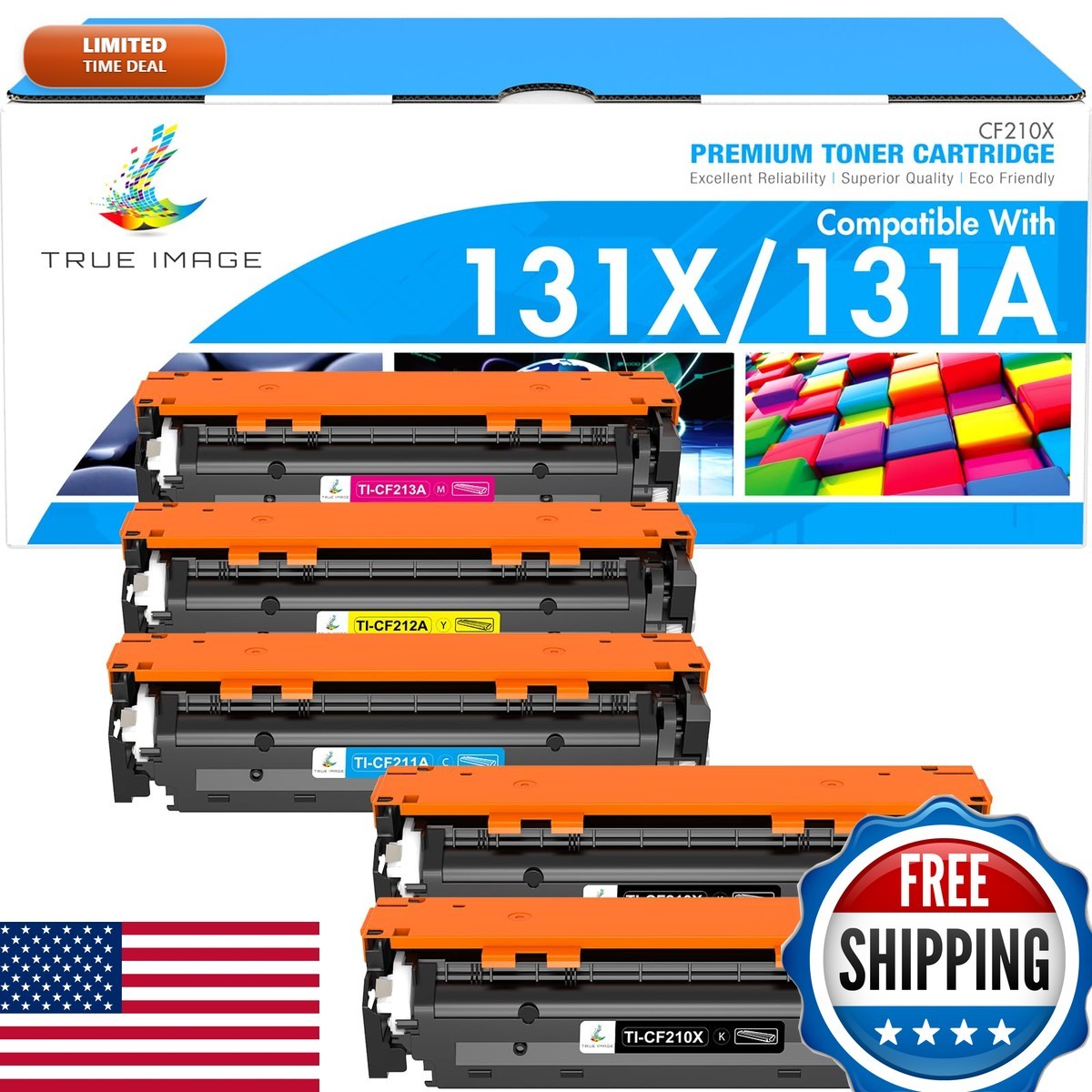 131A 131X Toner 5 Pack for HP LaserJet Pro 200 Color MFP M276nw