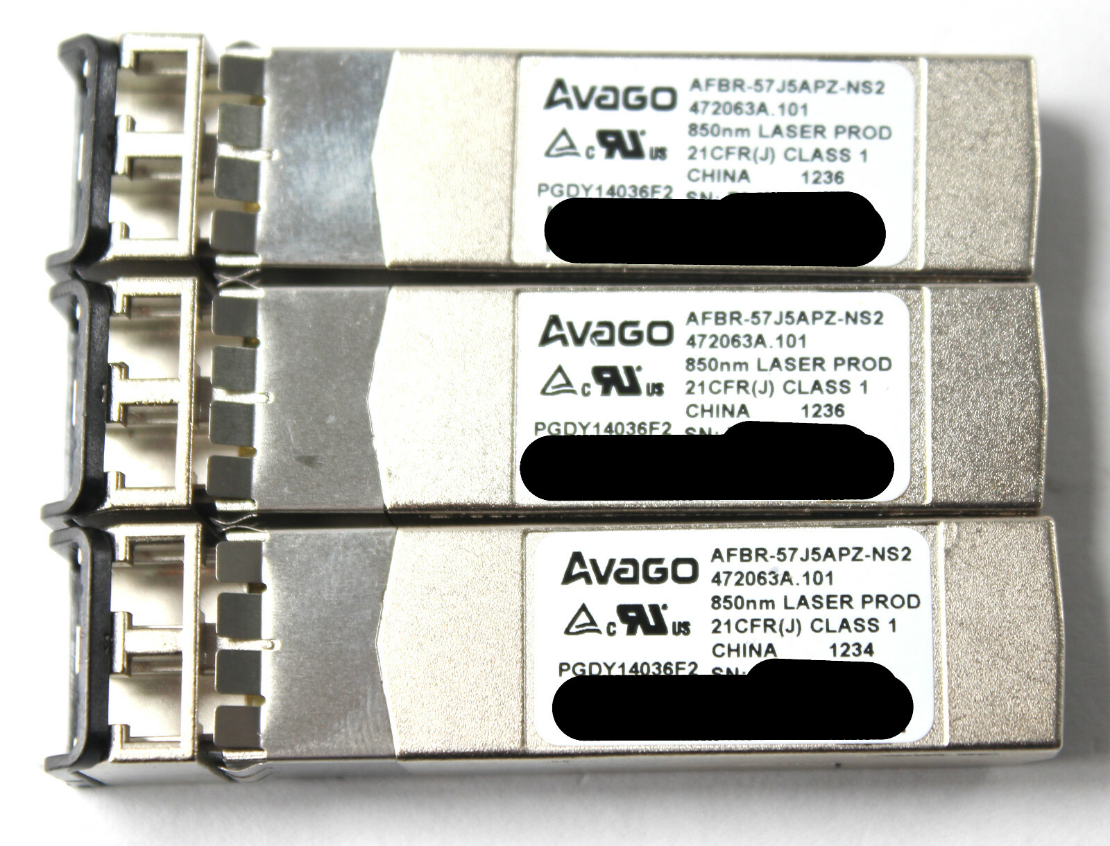 Lot of 3 Avago AFBR-57J5APZ-N52 850nm Laser Pro Transceiver Module