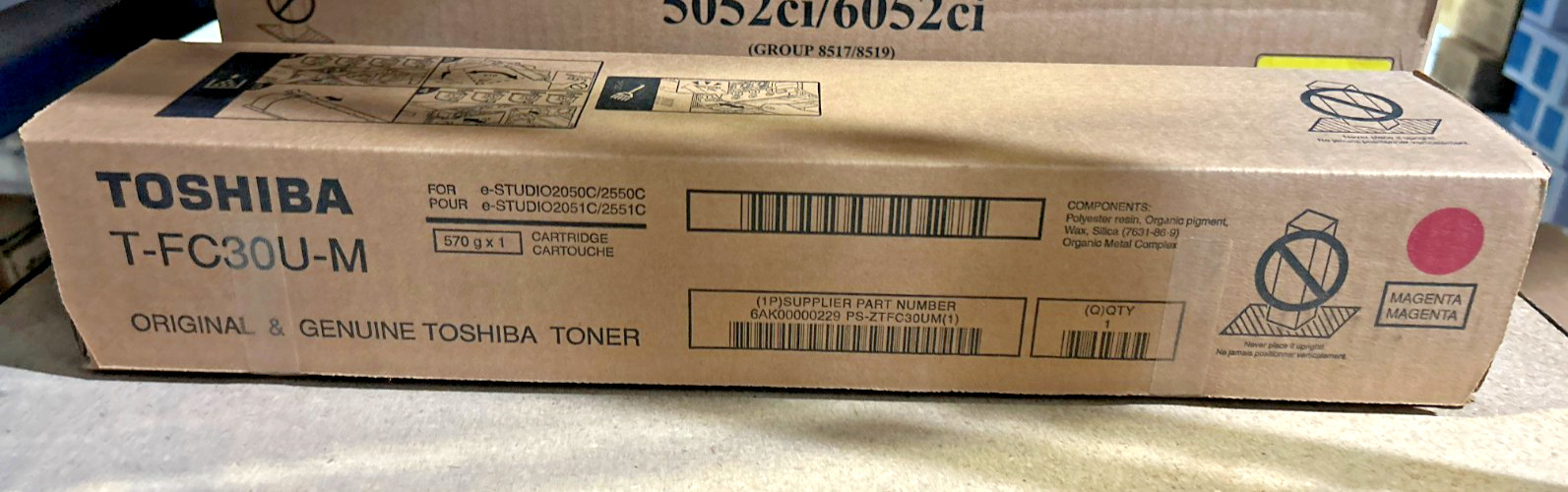 Genuine Toshiba TFC30UM / T-FC30U-M Magenta Toner for eStudio 2050C/2051C/2550C