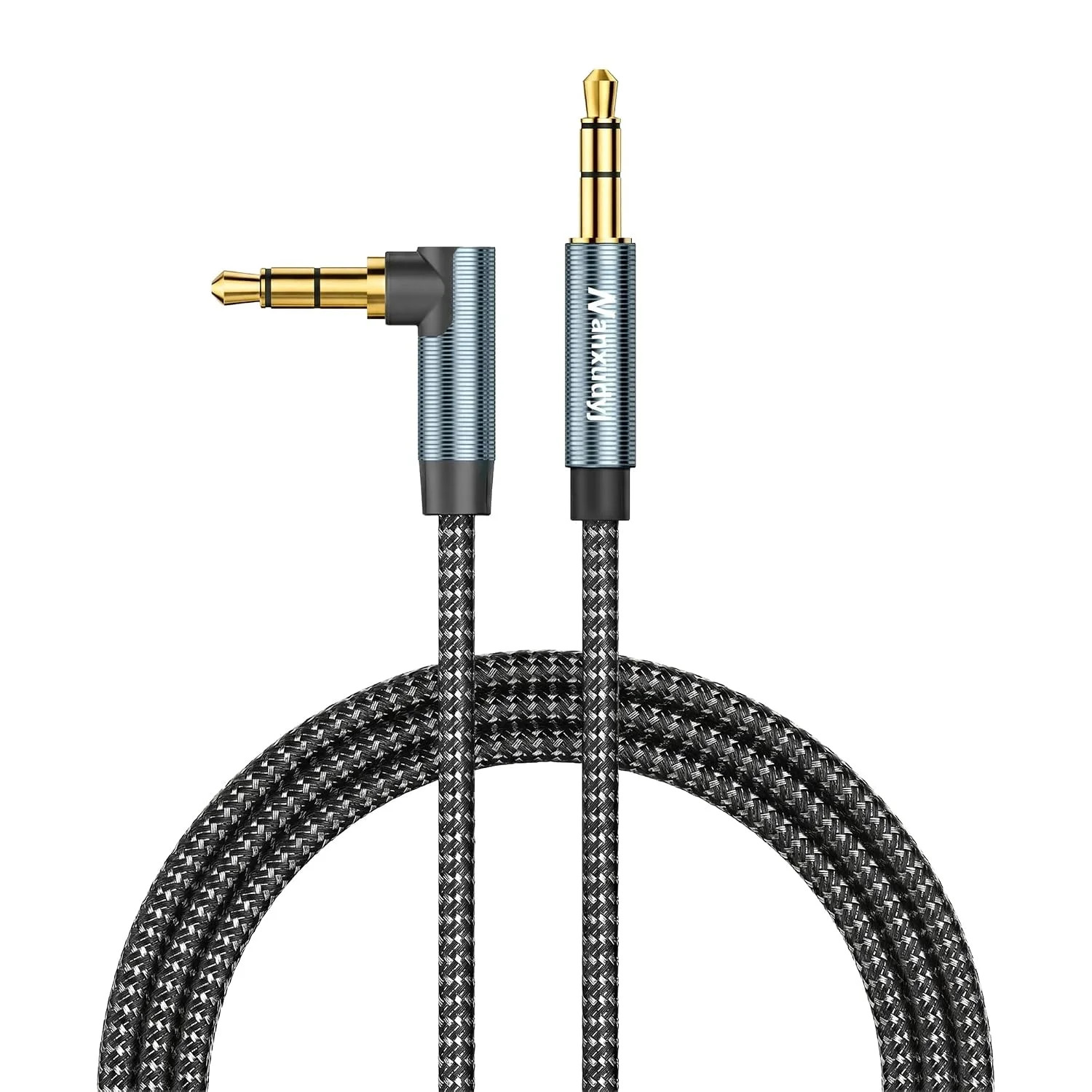AUX Cord 6ft,3.5mm Stereo Audio Cable 90 Degree Nylon Braided 3.5mm Male to M...