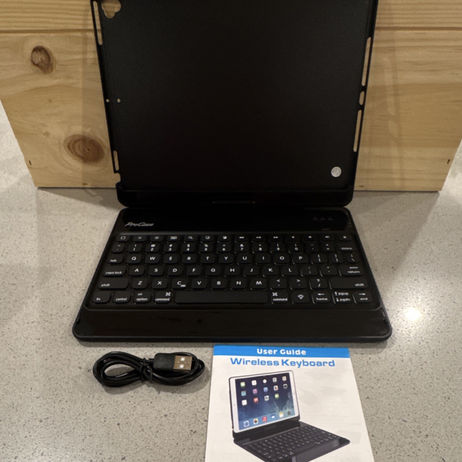 ProCase Wireless Keyboard Folio Case Black for Tablet