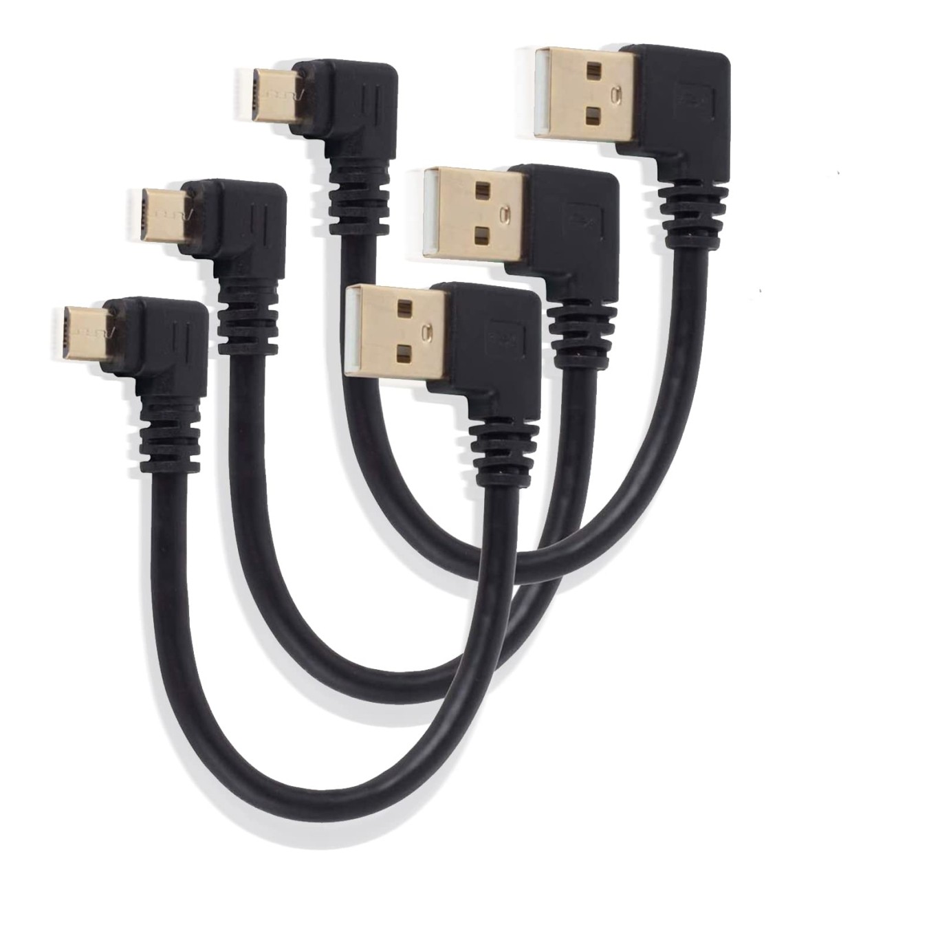 Herfair USB to Micro USB Cable 6Inch Right Angle Short USB Micro Cord 90 Degree