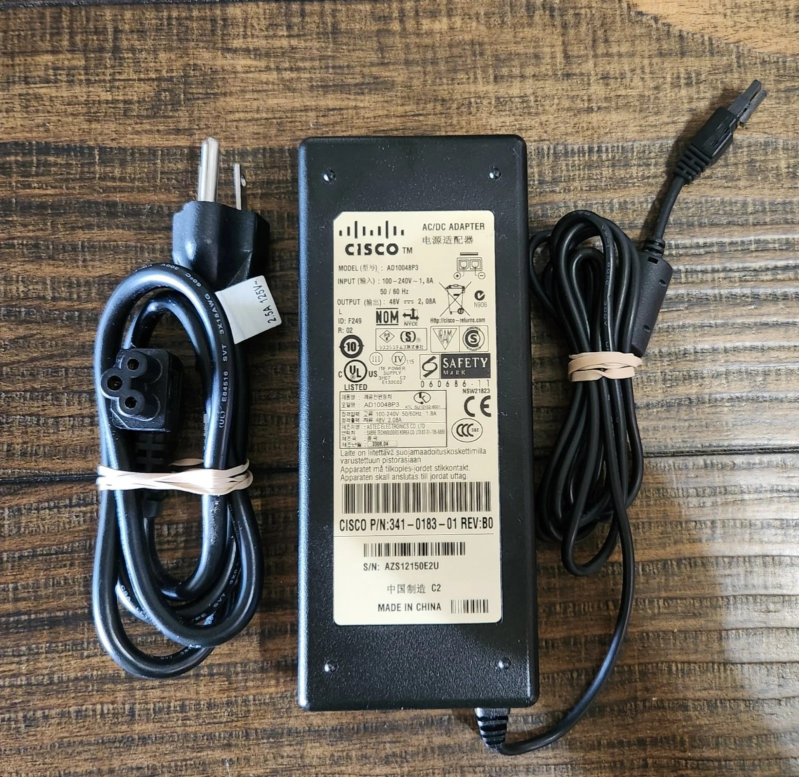 Genuine Cisco AC/DC Power Adapter AD10048P3 48v 2.08A 341-0183-03 