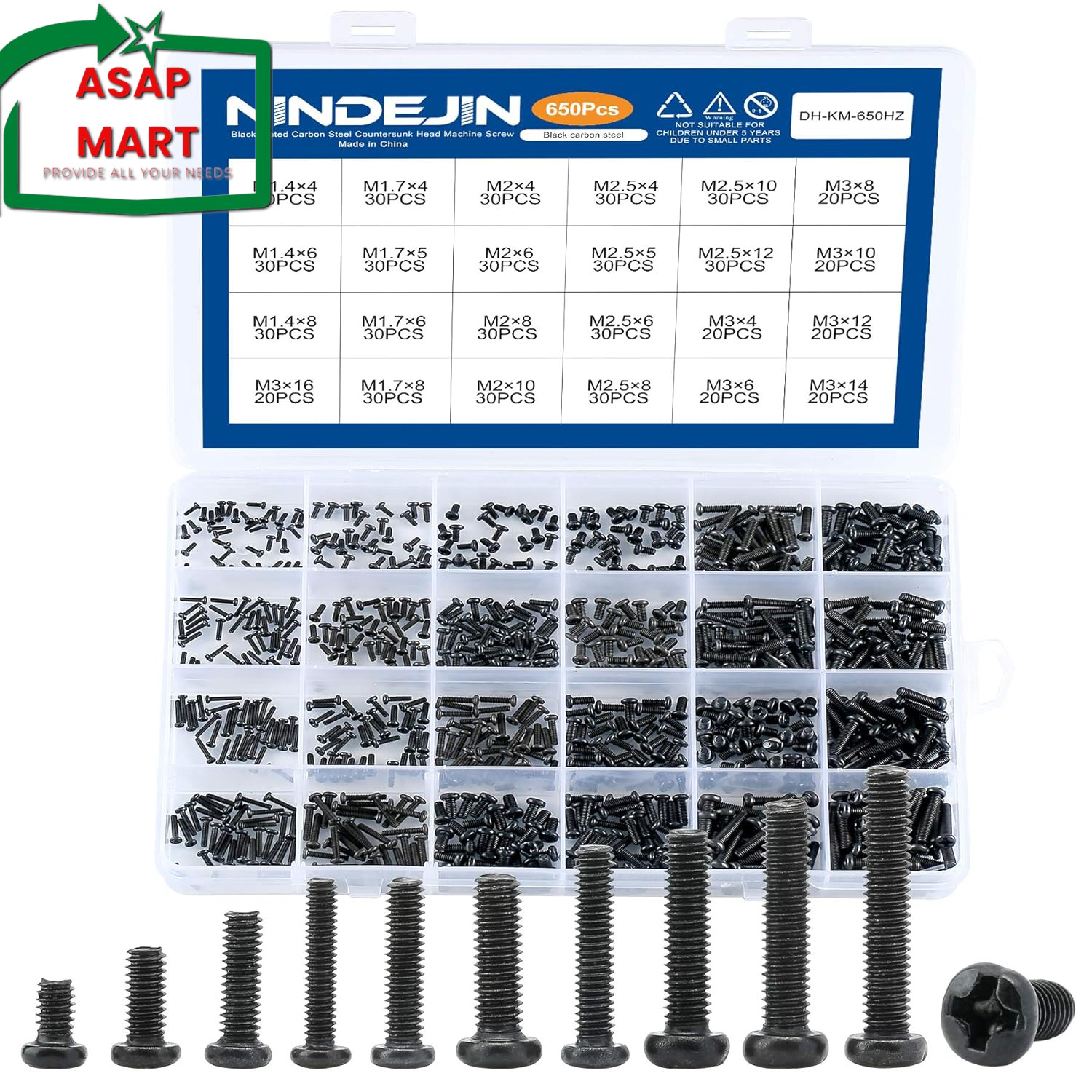 NINDEJIN 650 Pcs Laptop Screw Kit, Replacement Computer Notebook Miniature Screw