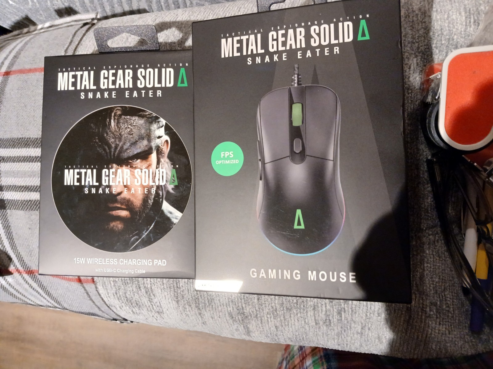 Gaming Mouse Metal Gear Solid Snake Eater FPS Optimized +Wireless Pad NEW Sealed