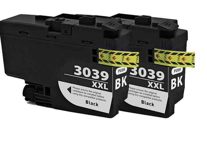 Intactech 2 Black Compatible Ink Cartridges Replacement for BrotherLC3039BK 