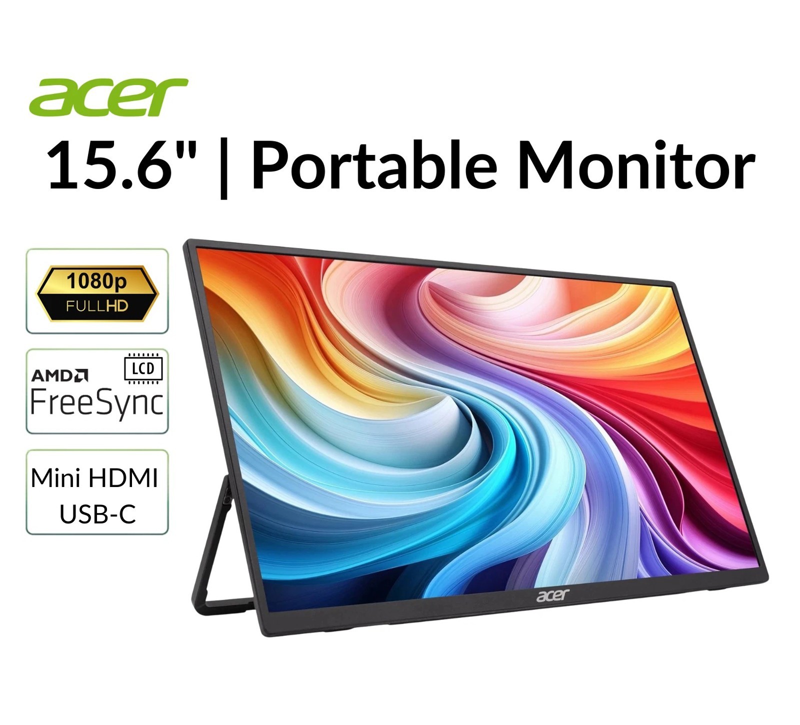 Acer Portable Monitor 15.6" Full HD IPS 1920x1080 60Hz 5ms 250Nit Refurbished
