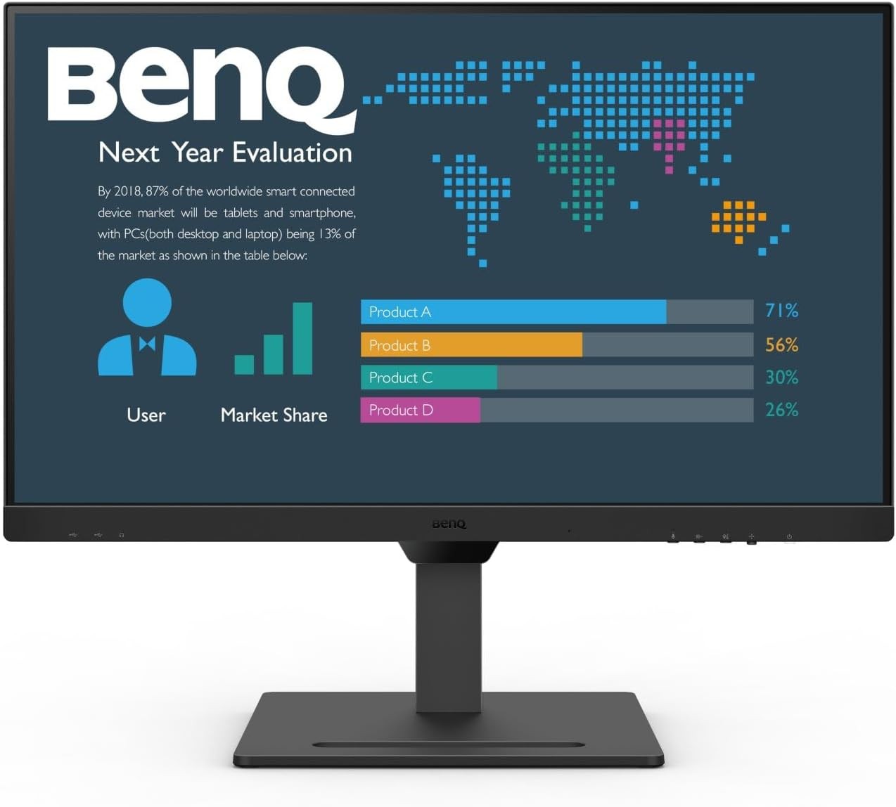 BENQ BL2790QT 27" 2K QHD Monitor, 75Hz, 5ms, HDMI & Display Port, Flicker-free