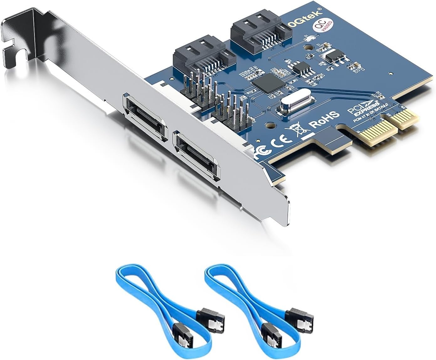 10Gtek PCIe SATA Expansion Card, 2 Port SATA3.0 6Gbps eSATA3.0 Controller Card
