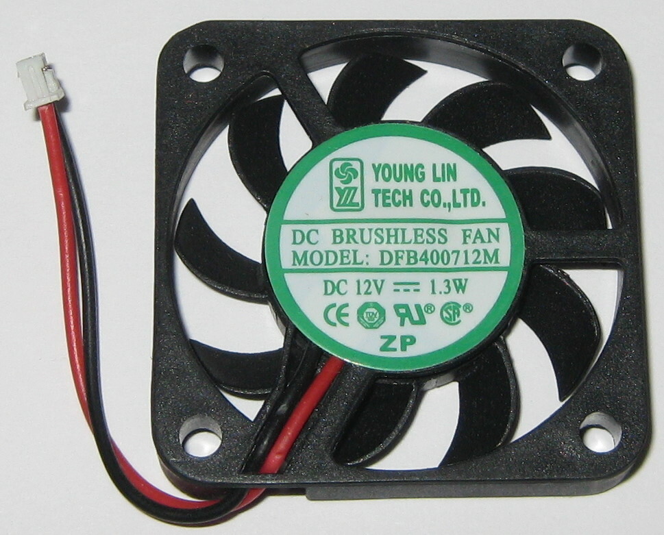 Ultra Thin 12V DC 40mm Laptop Fan - 7.3mm Thick - 2 Pin Mini Plug - 6500 RPM