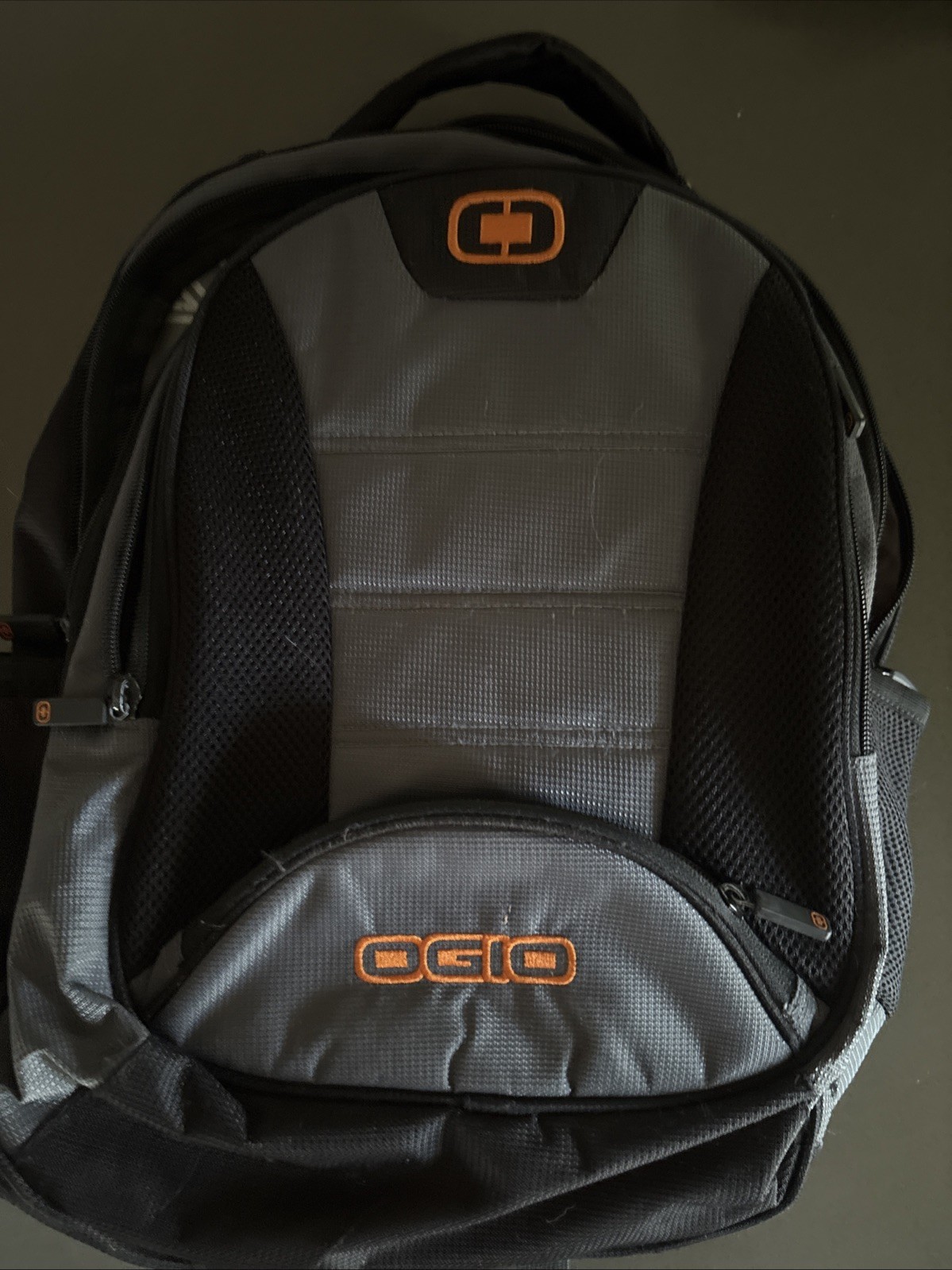 Ogio Stellar 17 Padded Laptop Backpack Gray/Yellow/Black Embroidered
