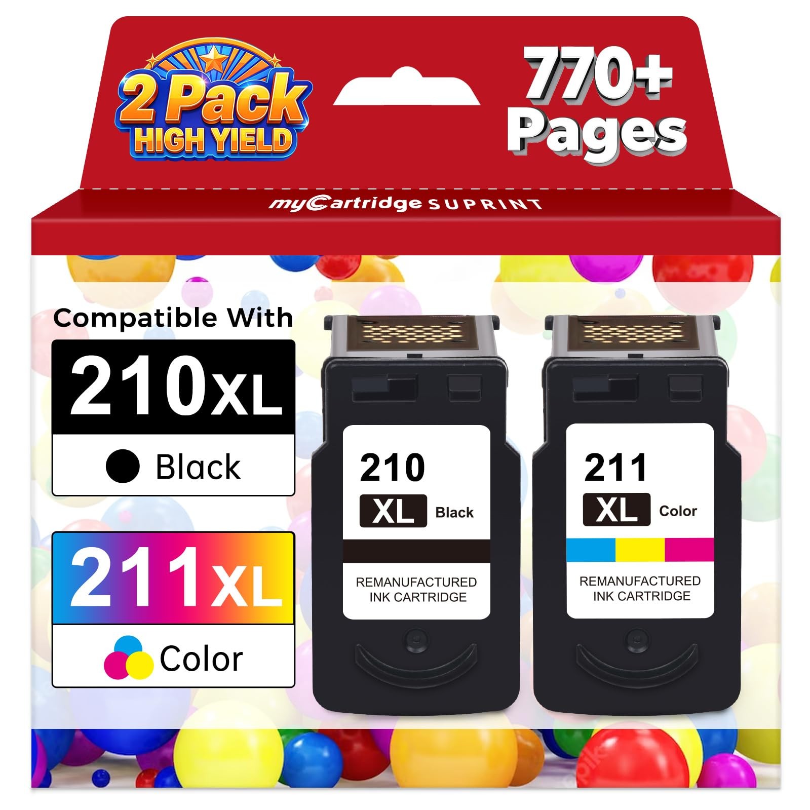 SUPRINT Replacement for Canon 210 XL 211 XL Ink Cartridge 2PK