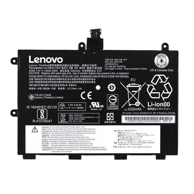 34WH Genuine45N1751 Battery For Lenovo ThinkPad Yoga 11e 45N1750 45N1749 45N1748